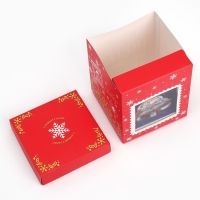 Коробка подарочная новогодняя складная с 3D эффектом &laquo;Почта&raquo;, 11 х 11 х 13 см, Новый год