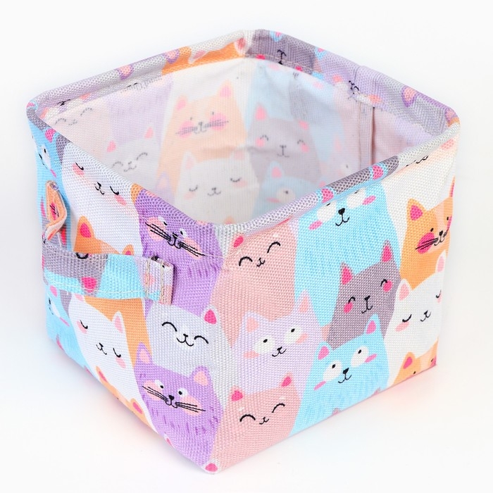 Органайзер для хранения белья, кофр водонепроницаемый &laquo;Котики&raquo;, 14,5 х 13,7 х 14 см.