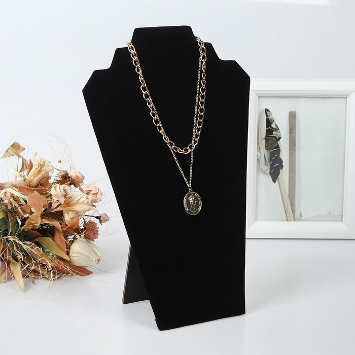 Бюст для украшений, 21×11×31 см, h=31 см, цвет чёрный Бюст для украшений, 21×11×31 см, h=31 см, цвет чёрный