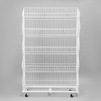 Накопитель разборный на колесах, 5 корзин, 90×43×147 см, цвет белый Накопитель разборный на колесах, 5 корзин, 90×43×147 см, цвет белый