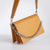 Сумка женская TEXTURA, мессенджер, маленький размер, цвет горчичный