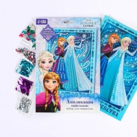 Аппликация стразами и пайетками "Время волшебства", Холодное сердце, А4 Аппликация стразами и пайетками "Время волшебства", Холодное сердце, А4