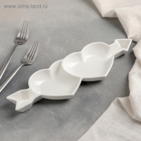 Менажница керамическая 2 ячейки &laquo;Влюблённые сердца&raquo;, 31&times;10&times;2,5 см