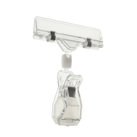 Ценникодержатель с зажимом, d=2 cм, 8&times;2,7&times;10,6 см, цвет прозрачный