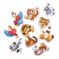 Макси-пазлы «Весёлый зоопарк», 5 пазлов, 10 деталей Макси-пазлы «Весёлый зоопарк», 5 пазлов, 10 деталей