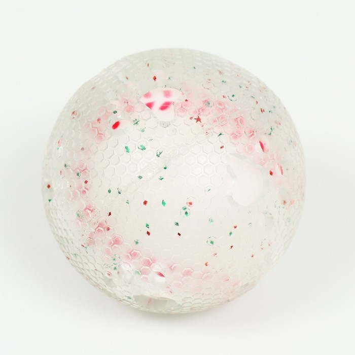 Игрушка для собак Игрушка для собак"Мяч бейсбол-косточки 2 в 1",TPR+винил,7,5 см, прозрачная/белая