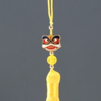 Подвеска текстиль, металл "Китайский лев" жёлтая 1х1,2х10 см Подвеска текстиль, металл "Китайский лев" жёлтая 1х1,2х10 см
