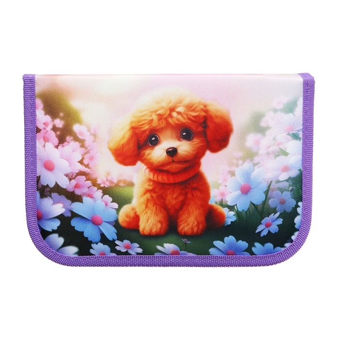 Пенал 3 секции, вкладка внутри, 140 х 210 х 40 мм, тканевый, Calligrata TOP Block Пенал 3 секции, вкладка внутри, 140 х 210 х 40 мм, тканевый, Calligrata TOP Block "Милый пушистик"