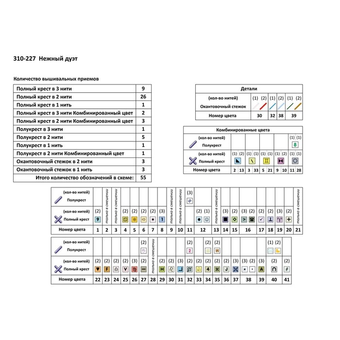 Набор для вышивания "Нежный дуэт" 40 х 25