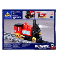 Конструктор &laquo;ЖД. Паровоз&raquo;, с запуском, 71 деталь