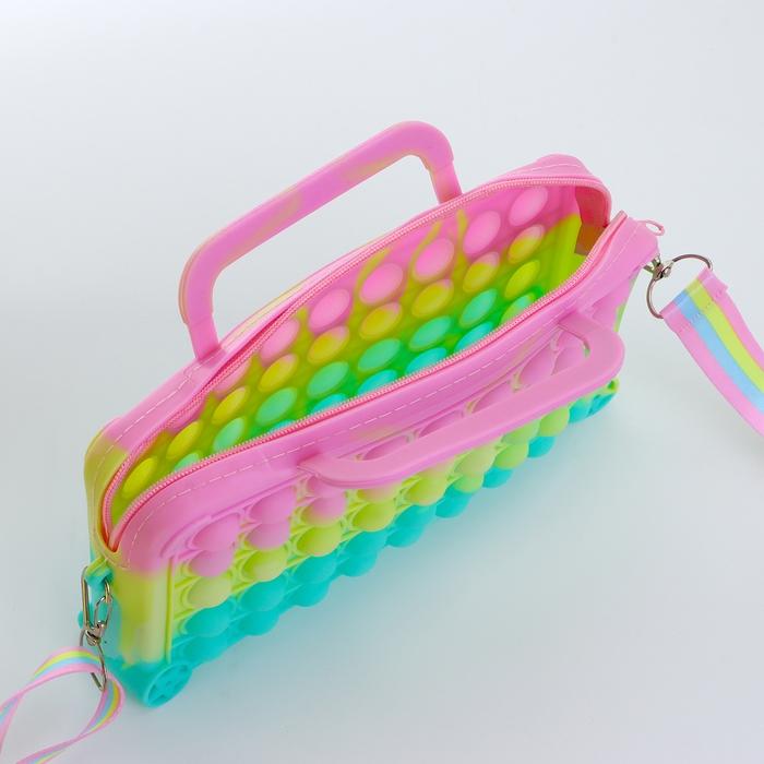Сумка детская на молнии &laquo;Выбражулька&raquo;, цвет розовый/жёлтый/бирюзовый