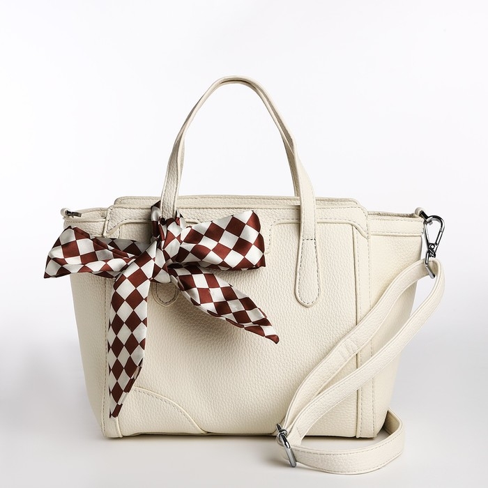 Сумка женская тоут на молнии, цвет белый Сумка женская тоут на молнии, цвет белый