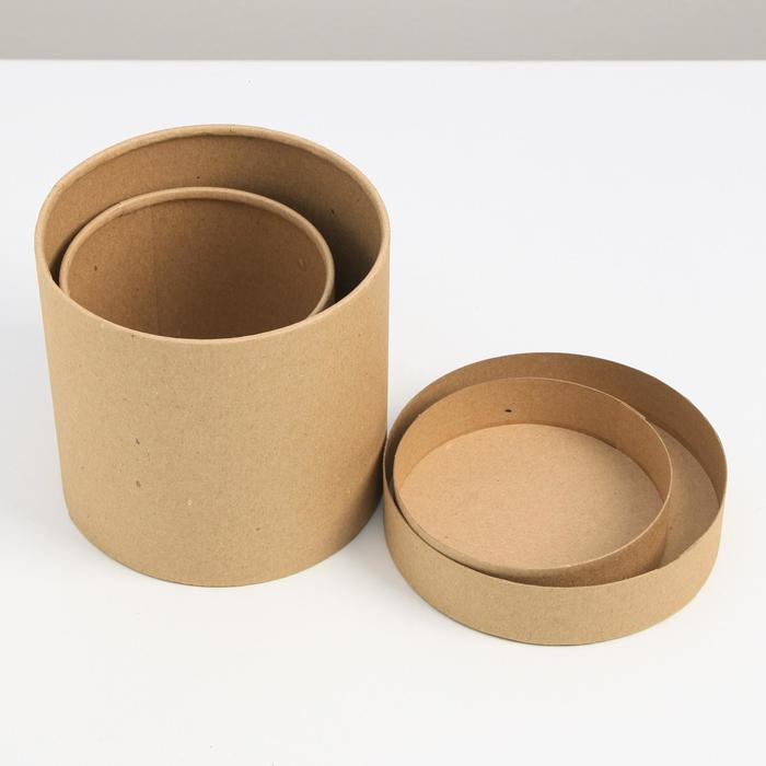 Набор шляпных коробок из крафта 2 в 1, упаковка подарочная, &laquo;Тебе&raquo;, 12 х 12, 15 х 15 см