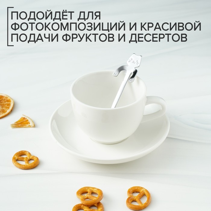 Ложка чайная из нержавеющей стали Magistro &laquo;Котик&raquo;, длина 11,5 см, цвет серебряный