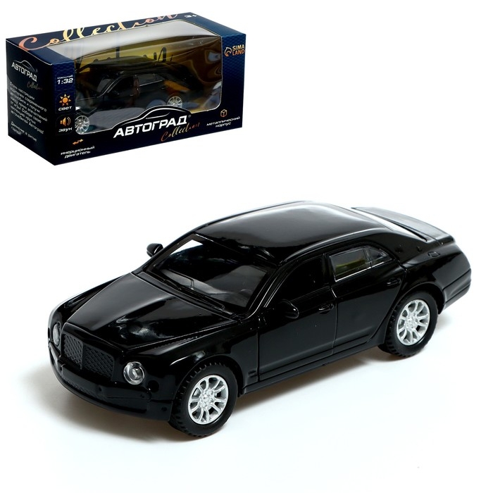 Машина металлическая Limo, 1:32, инерция, свет и звук, цвет чёрный Машина металлическая Limo, 1:32, инерция, свет и звук, цвет чёрный