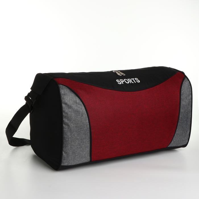 Сумка спортивная на молнии, регулируемый ремень, средний размер, цвет чёрный/красный Сумка спортивная на молнии, регулируемый ремень, средний размер, цвет чёрный/красный