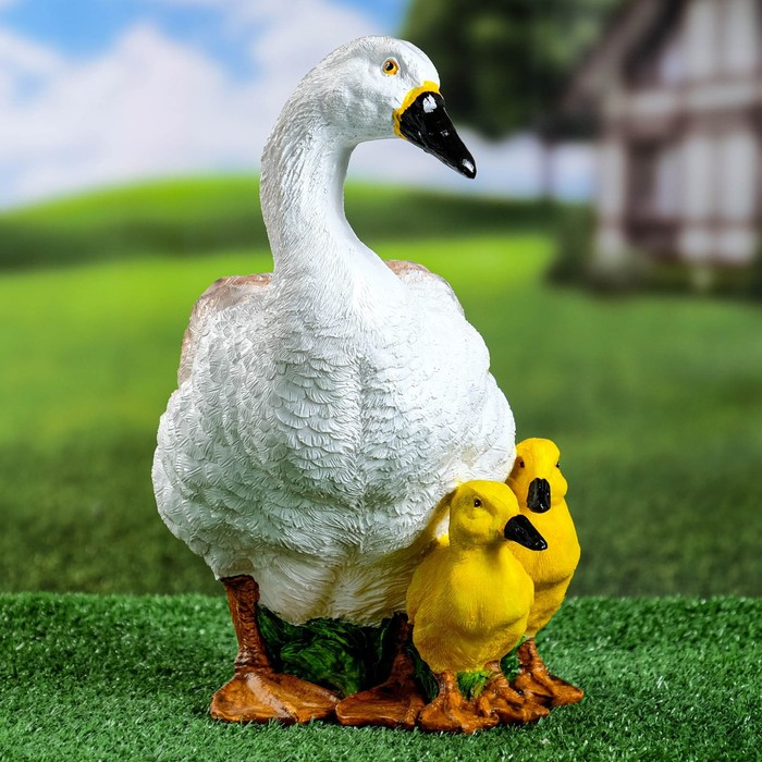 Садовая фигура Садовая фигура "Утка с утятами" 28х30х17см