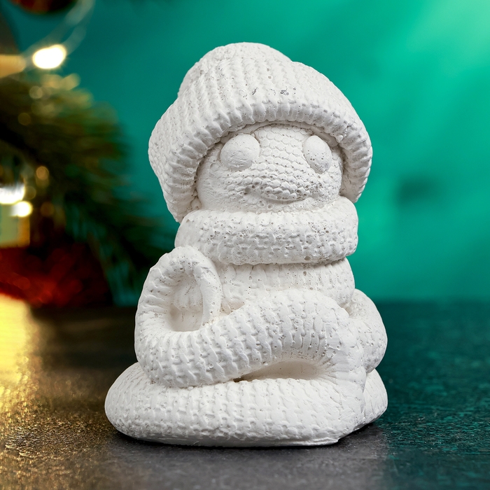 Новый год. Символ 2025. Фигура для раскраски Новый год. Символ 2025. Фигура для раскраски "Змея в шапке" 8х6см