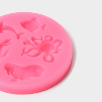 Молд &laquo;Морские друзья&raquo;, силикон, d=8,3 см, цвет розовый