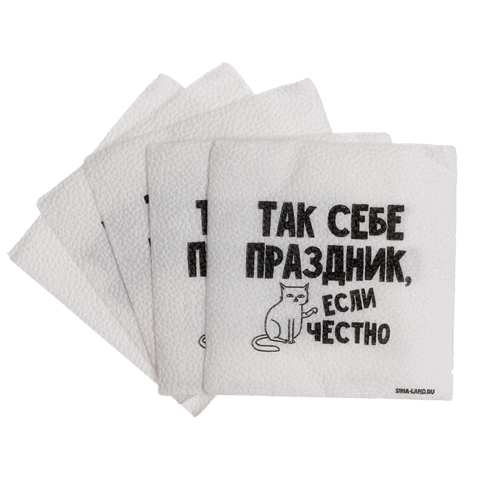 Салфетки бумажные однослойные Салфетки бумажные однослойные "Так себе праздник", 24х24 см, набор 20 шт.