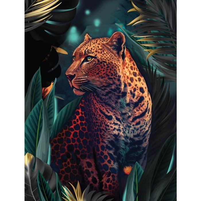 Картина по номерам с подрамником и гирляндой &laquo;Леопард&raquo;, 30 х 40 см