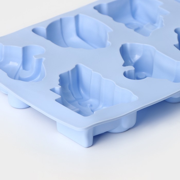 Форма для выпечки Доляна «Транспорт», силикон, 29×17,5 см, 8 ячеек (7,5×5,8 см), цвет МИКС Форма для выпечки Доляна «Транспорт», силикон, 29×17,5 см, 8 ячеек (7,5×5,8 см), цвет МИКС