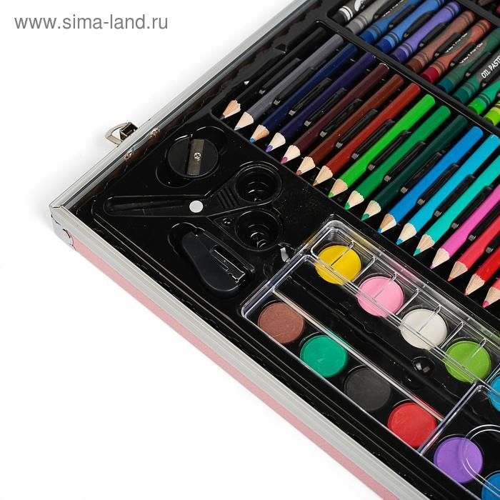 Набор для рисования, в чемоданчике ПВХ, розовый Набор для рисования, в чемоданчике ПВХ, розовый