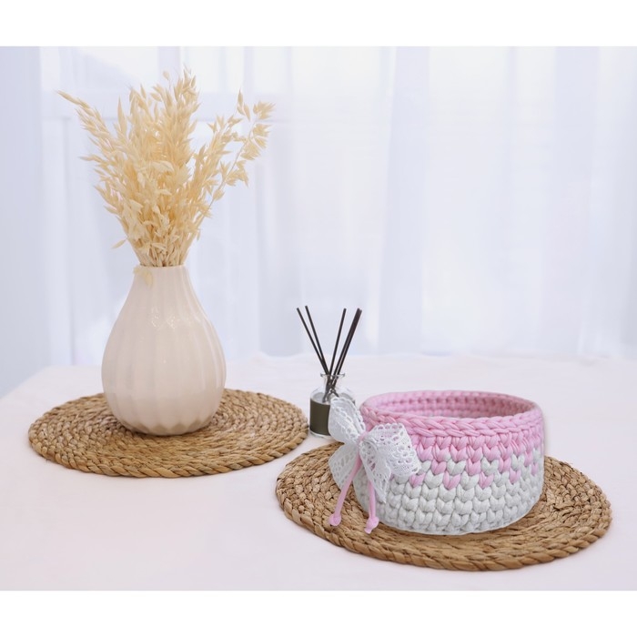 Трикотажная пряжа вторичная 90% хлопок,10% п/э, 100м/450&plusmn;50 гр (фуксия) МИКС