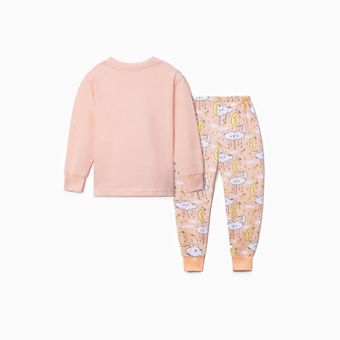 Пижама для девочки (футболка и брюки), цвет персиковый, рост 104 см