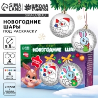 Ёлочные шары под раскраску на новый год «Поверь в мечту», 2 шт, новогодний набор для творчества Ёлочные шары под раскраску на новый год «Поверь в мечту», 2 шт, новогодний набор для творчества