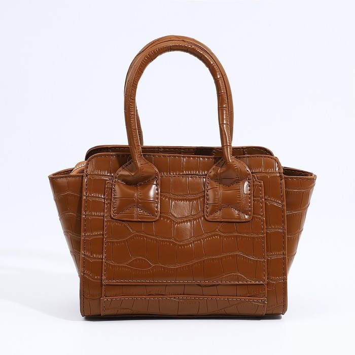 Сумка женская тоут на молнии, цвет коричневый Сумка женская тоут на молнии, цвет коричневый