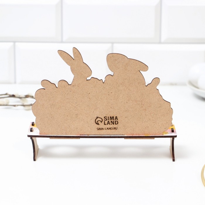 Подставка на 4 яйца &laquo;Кролики&raquo;, 19,6 х 16 х 6 см.