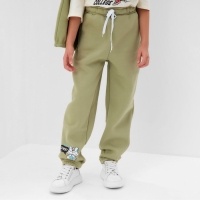 Брюки детские MINAKU: CRUSH, цвет оливковый, рост 134 см Брюки детские MINAKU: CRUSH, цвет оливковый, рост 134 см