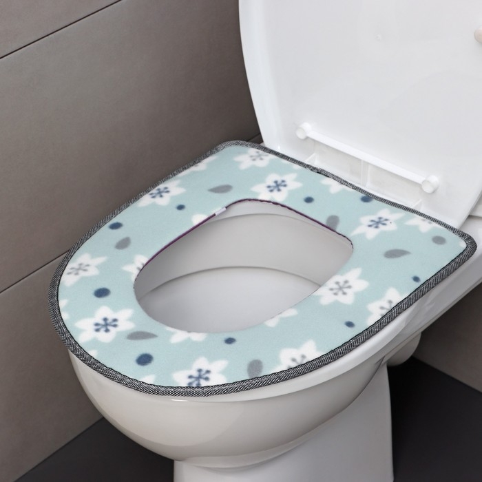Чехол на сиденье для унитаза на липучках &laquo;Цветы&raquo;, 35&times;45 см, цвет МИКС