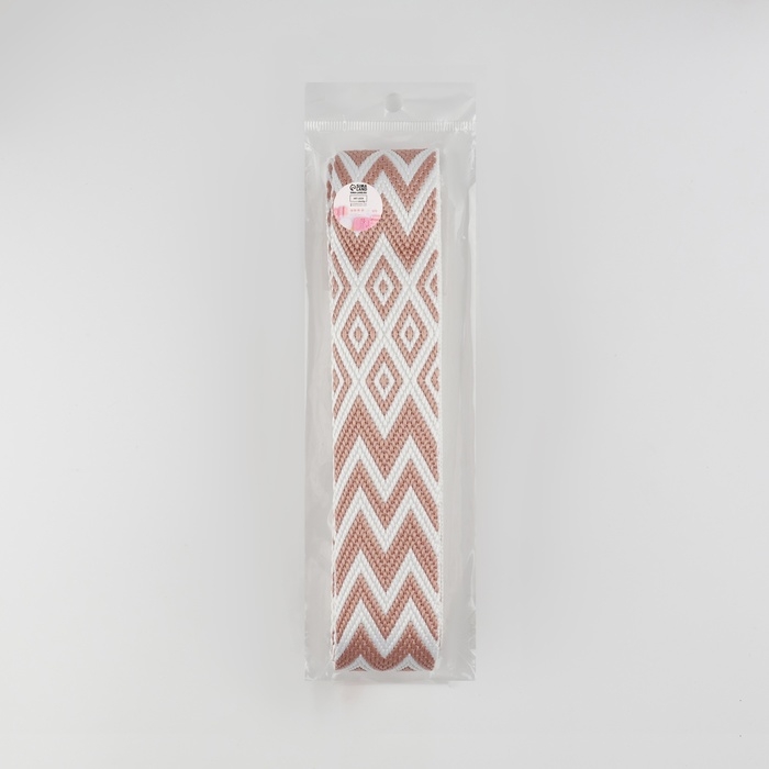 Стропа ременная «Ромбы и зигзаги», 38 мм, 3 ± 0,1 м, цвет розово-белый Стропа ременная «Ромбы и зигзаги», 38 мм, 3 ± 0,1 м, цвет розово-белый