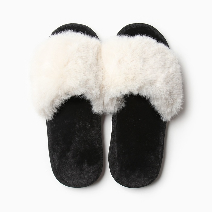 Тапочки женские с открытым носом размер 41-42, цвет молочный Тапочки женские с открытым носом размер 41-42, цвет молочный