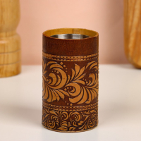 Набор стопок &laquo;Охотник&raquo;, 4 шт, в тубусе, 4,5&times;4,5&times;9 см, береста