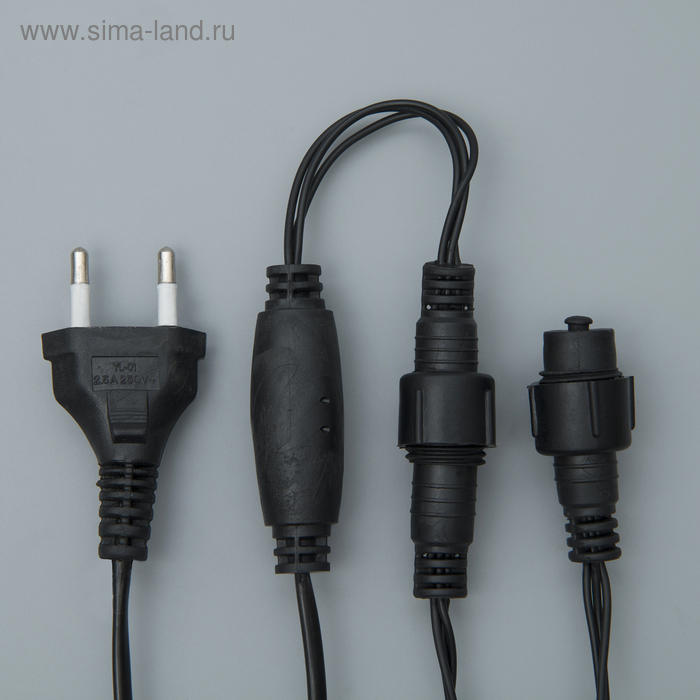 Гирлянда &laquo;Бахрома&raquo; 3 &times; 0.9 м, IP44, УМС, тёмная нить, 232 LED, свечение синее, 220 В