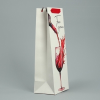 Пакет подарочный под бутылку, упаковка, For you, 35 х 13 х 10 см Пакет подарочный под бутылку, упаковка, For you, 35 х 13 х 10 см