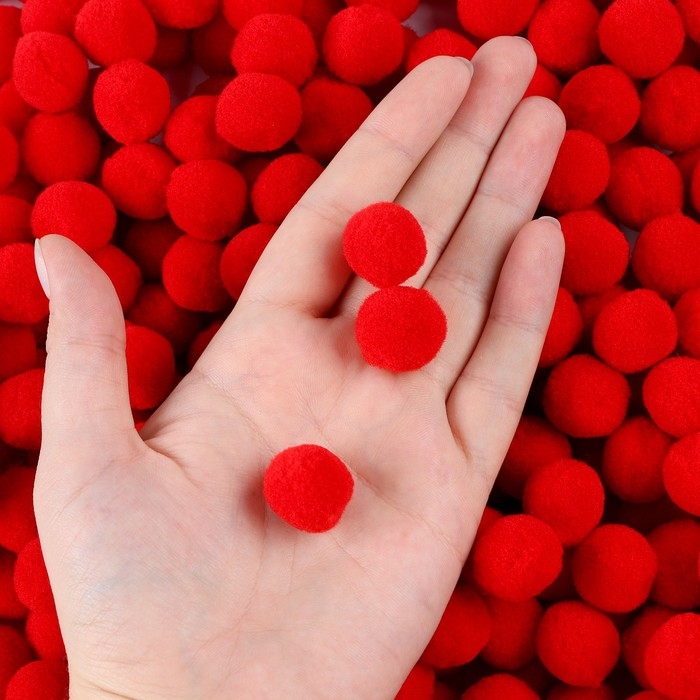 Набор деталей для декора &laquo;Бомбошки&raquo;, набор 1000 шт., размер 1 шт. &mdash; 2 см, цвет красный
