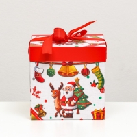 Новый год. Коробка Самосборная &laquo;Дед мороз и Ёлка&raquo; 15 х 15 х 15 см