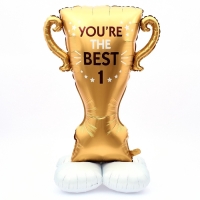 Шар фольгированный 62" &laquo;Кубок. Ты лучший&raquo;, на подставке