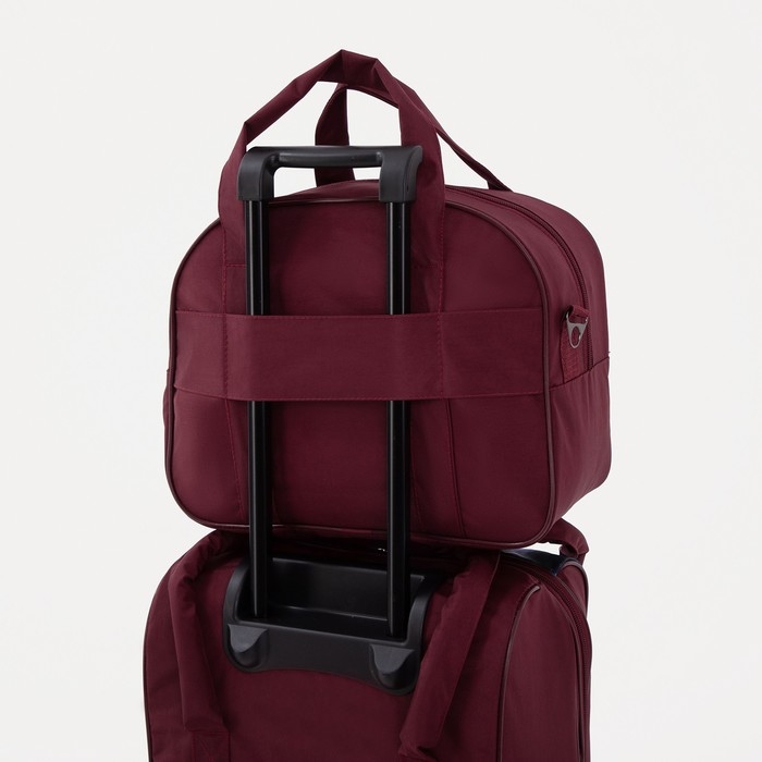 Чемодан малый 20", сумка дорожная на молнии, цвет фиолетовый