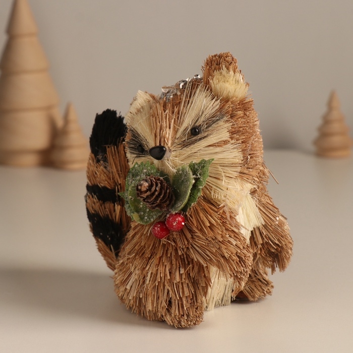 Декор Декор "Енотик с новогодними веточками" 7х10х11 см