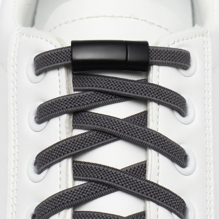 Фиксатор для шнурков, на магните, пара, размер 2,6 &times; 2 &times; 0,7 см, цвет чёрный