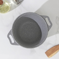 Кастрюля, 1 л, d=18 см, h=9 см, антипригарное покрытие, цвет светлый мрамор