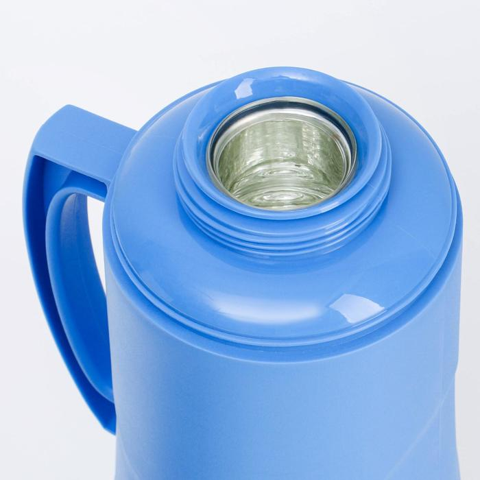 Термос 1 л, со стеклянной колбой, сохраняет тепло 8 ч, 30 х 16 см, синий Термос 1 л, со стеклянной колбой, сохраняет тепло 8 ч, 30 х 16 см, синий