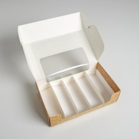 Коробка для эклеров с вкладышами - 5 шт &laquo;Happy New Year&raquo;, 25,2 х 15 х 7 см, Новый год