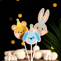 Топпер "Happy Birthday.Зверушки", Дарим красиво Топпер "Happy Birthday.Зверушки", Дарим красиво