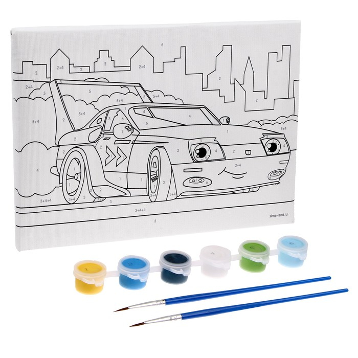 Картина по номерам для детей «Спорткар», 21 х 15 см Картина по номерам для детей «Спорткар», 21 х 15 см